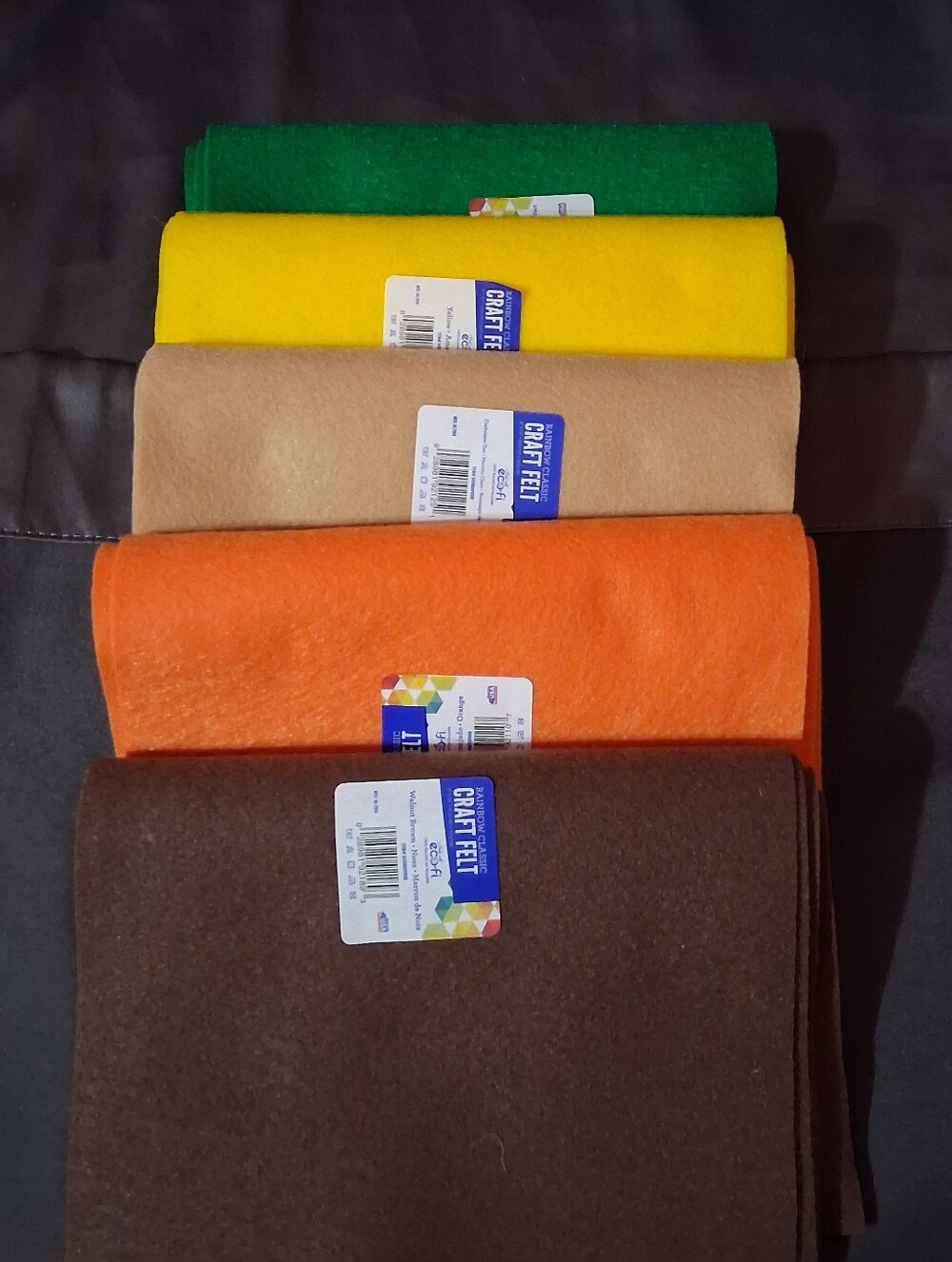 31 Pc Fall Craft Felt Sheet Bundle - Autumn Colors 9"x12" Kunin Rainbow Classic
